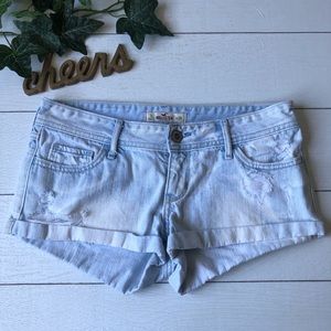 Hollister Distressed Light Washed Cuffed Shorts